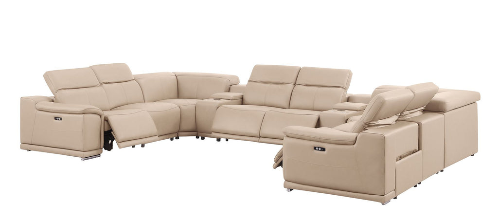 2679 10-Piece U-Shaped Power Reclining Sectional Sofa in Genuine Leather - 4 Recliners