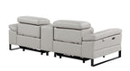 1246 Divanitalia Top Grain Italian Leather Console Loveseat with Power Headrest - Light Grey - SKU 1246-LT-GREY-3.2-HT - view 6