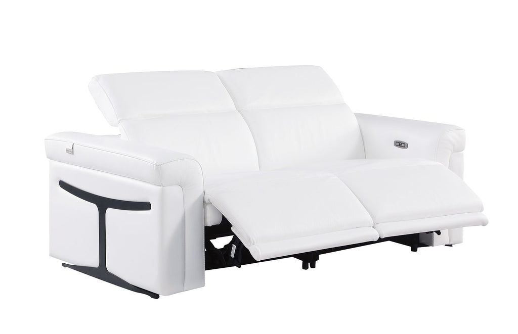 1126 Divanitalia 6-Piece Modular Power Reclining Sofa, Loveseat & Chair Set in Top Grain Italian Leather with 6 Power Recliners & Power Headrests - White - SKU 1126-WHITE-6.6-HT-3PC - view 10