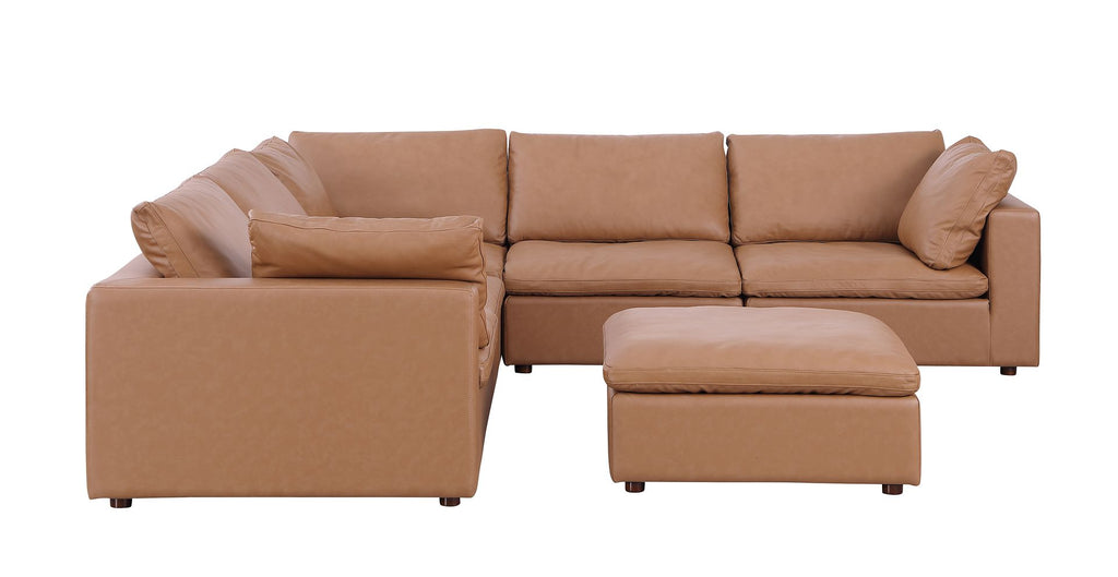 1100 Divanitalia 6-Piece L-Shaped Sectional Sofa - Top-grain Italian Leather