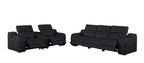 1116 DivanItalia 6-Piece Modular Power Reclining Sofa and Console Loveseat Set in Top Grain Italian Leather with 5 Power Recliners & Power Headrests - Black - SKU 1116-BLACK-6.5-HT - view 4
