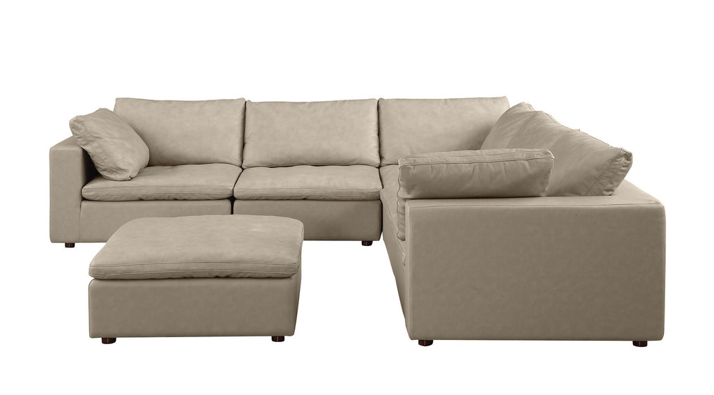 1100 Divanitalia 6-Piece L-Shaped Sectional Sofa - Top-grain Italian Leather