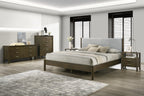 Carolina - Modern Grey Fabric + Wenge Bed - Modern Grey Fabric + Wenge Bed