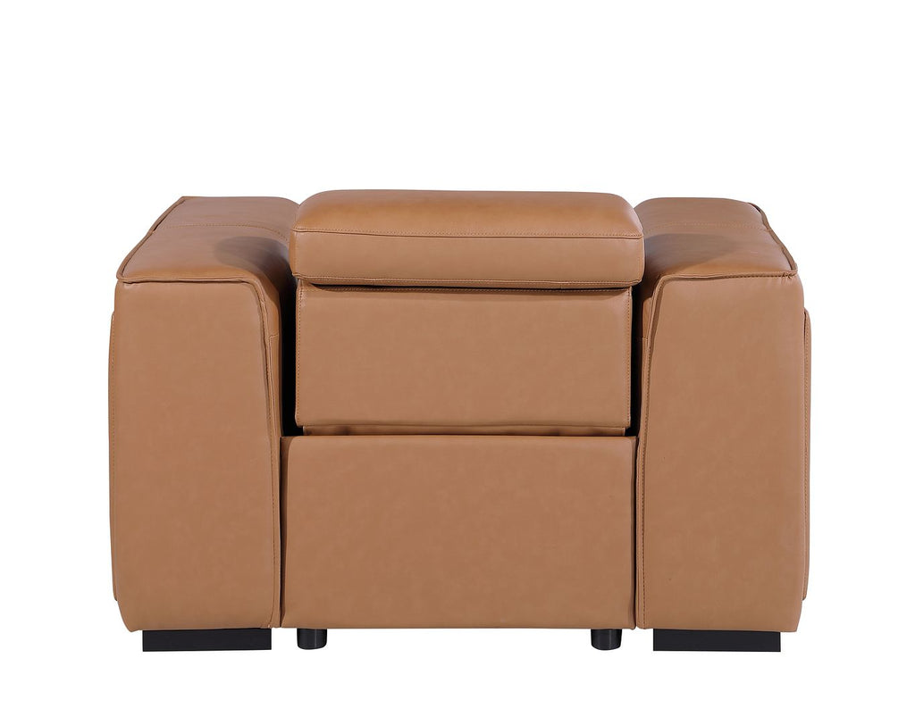 1126 Divanitalia Top Grain Italian Leather Power Reclining Chair with Power Headrests