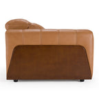 Sandstone - Modern Brown Leather Sofa with 2 Electric Recliners