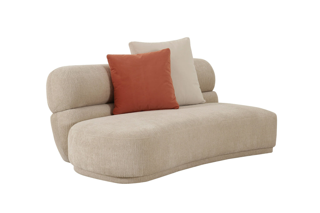 Knight - Modern Beige Fabric Curved Sectional Sofa