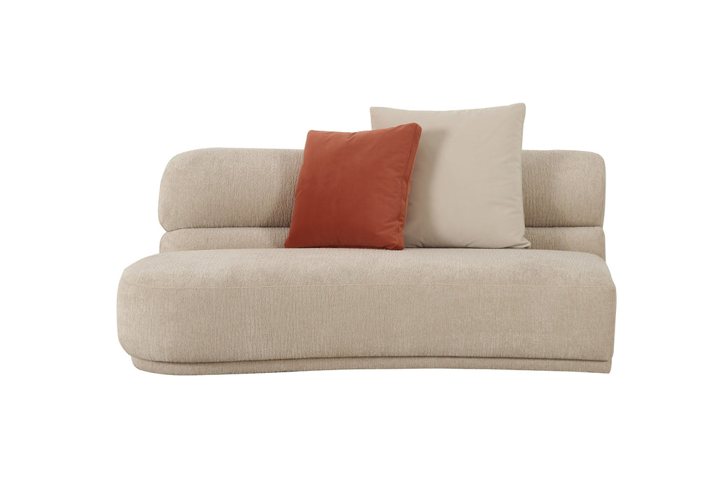 Knight - Modern Beige Fabric Curved Sectional Sofa