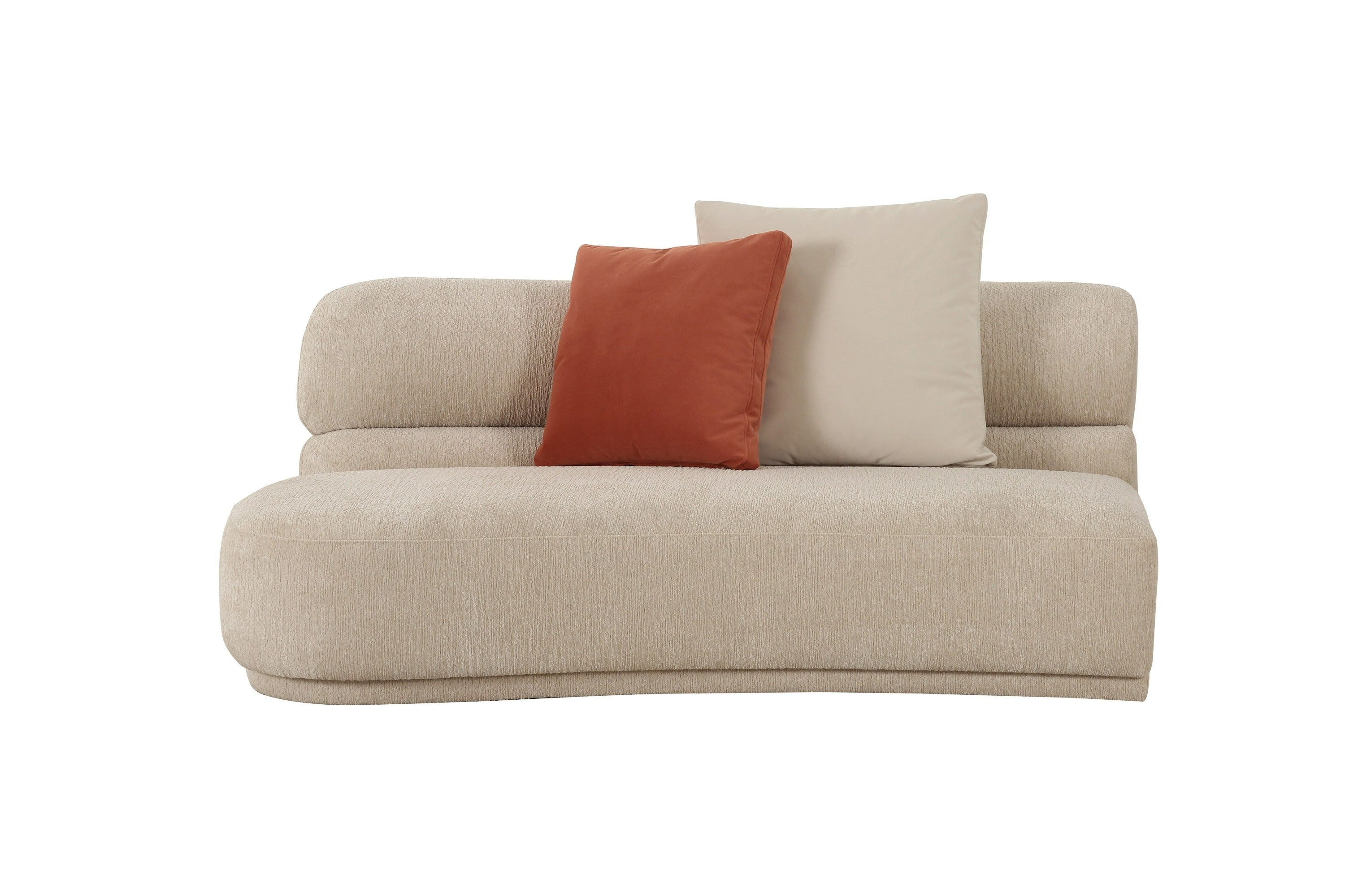 Knight - Modern Beige Fabric Curved Sectional Sofa