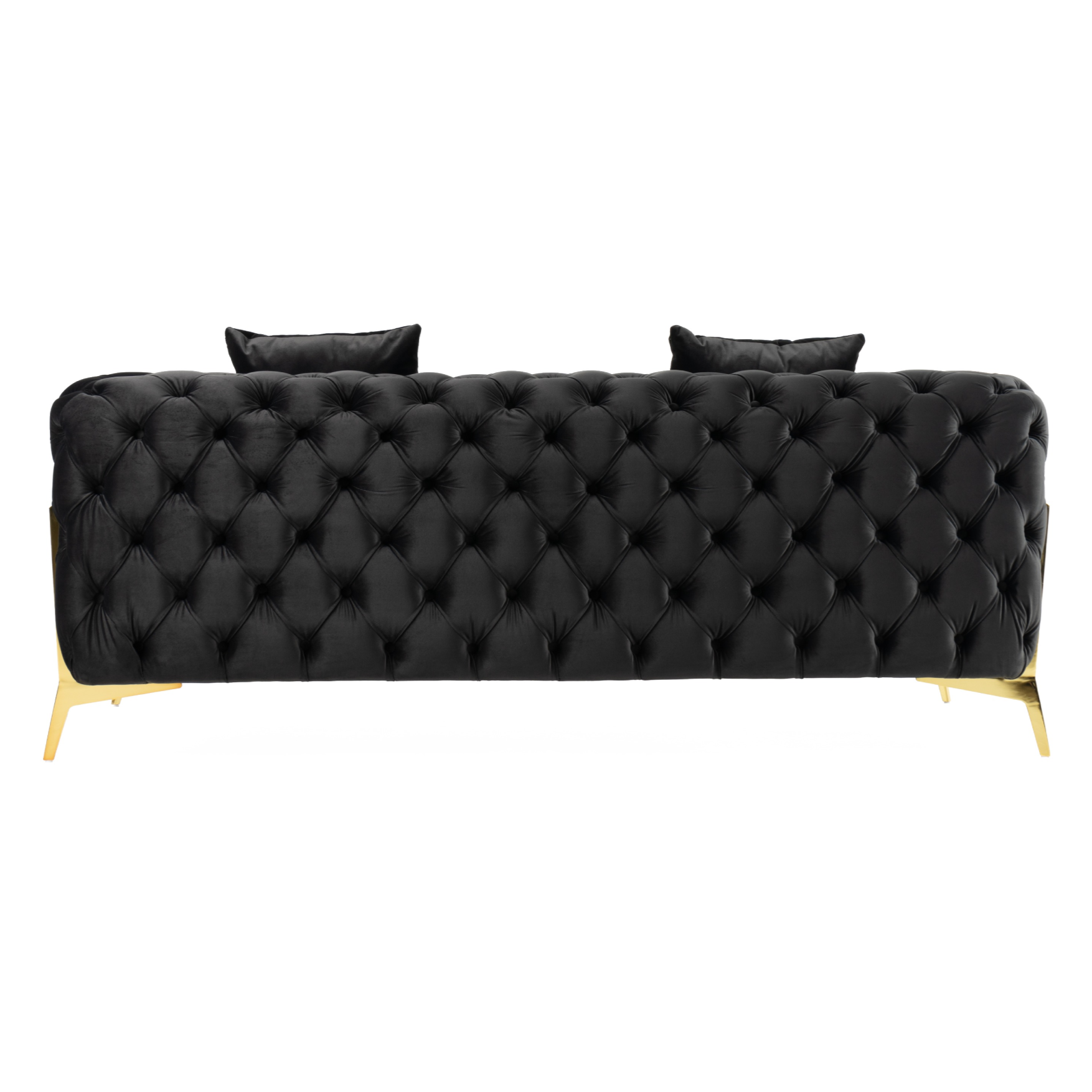 Clarice - Transitional Black Velvet Loveseat