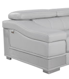 415 Divanitalia 3-Piece Sofa Set with Adjustable Headrest in Top-grain Italian Leather - Light Grey - SKU 415- LIGHT GRAY 3PC (S/L/CH) - GROUP - view 10
