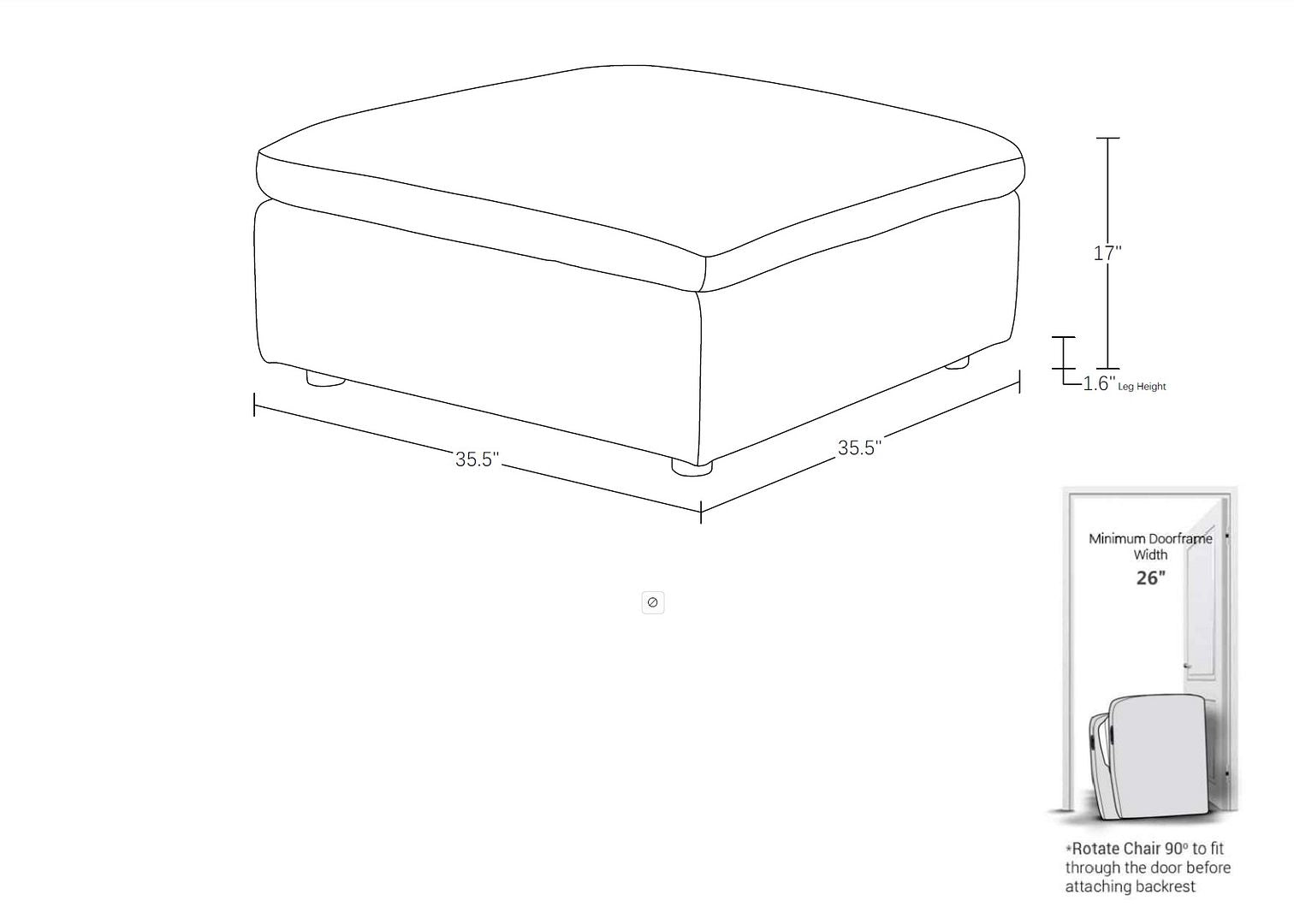 1100 Divanitalia Ottoman - Top-grain Italian Leather