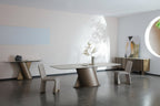 Kiefer - Modern Faux Travertine Ceramic + Bronze Buffet