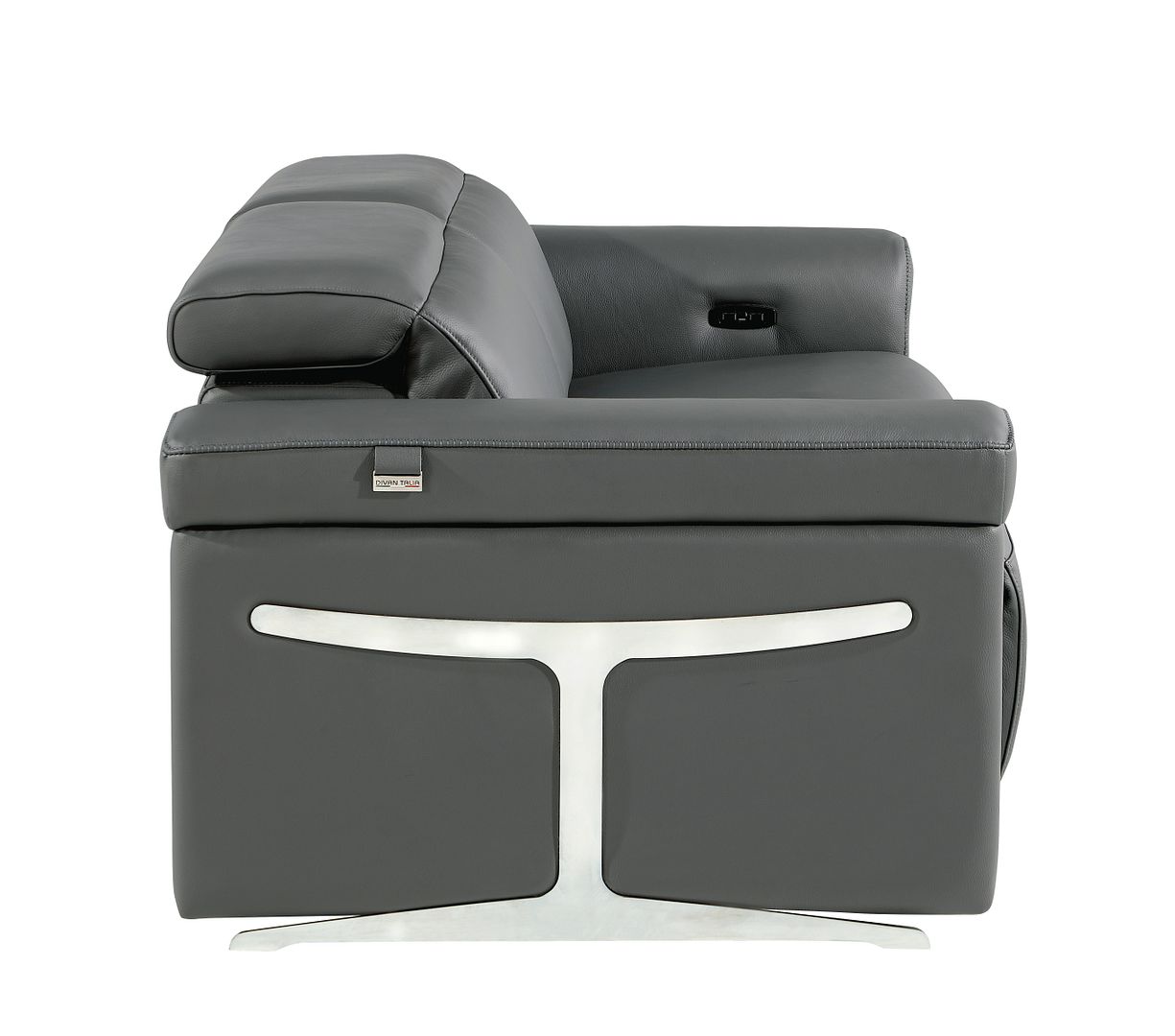 1126 Divanitalia Power Reclining Loveseat in Top Grain Italian Leather with 2 Power Recliners & Power Headrests