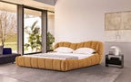 Janine - Modern Camel Fabric Bed - Modern Camel Fabric Bed