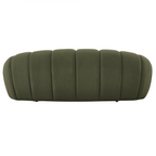 Yolonda - Modern Curved Green Fabric Loveseat
