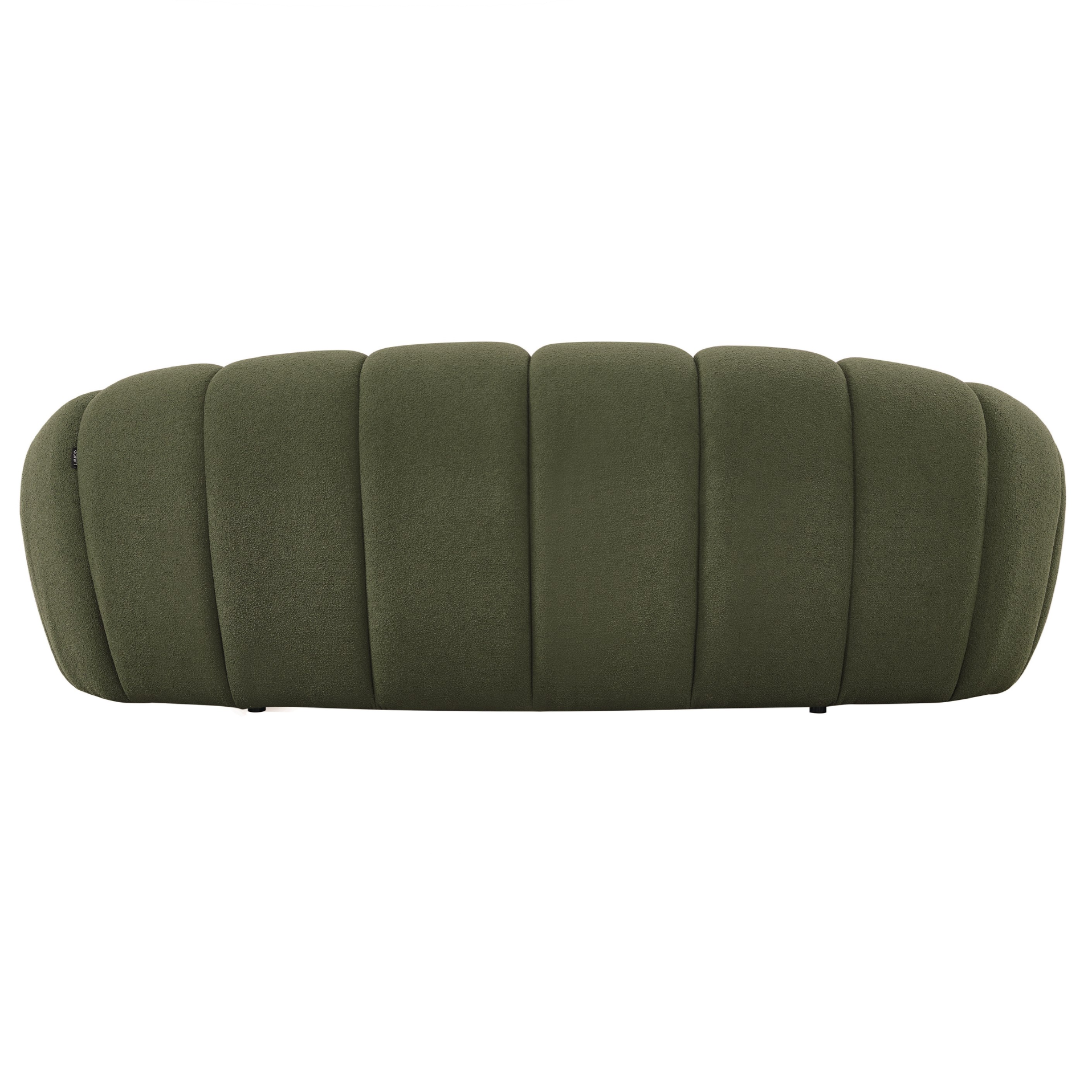 Yolonda - Modern Curved Green Fabric Loveseat