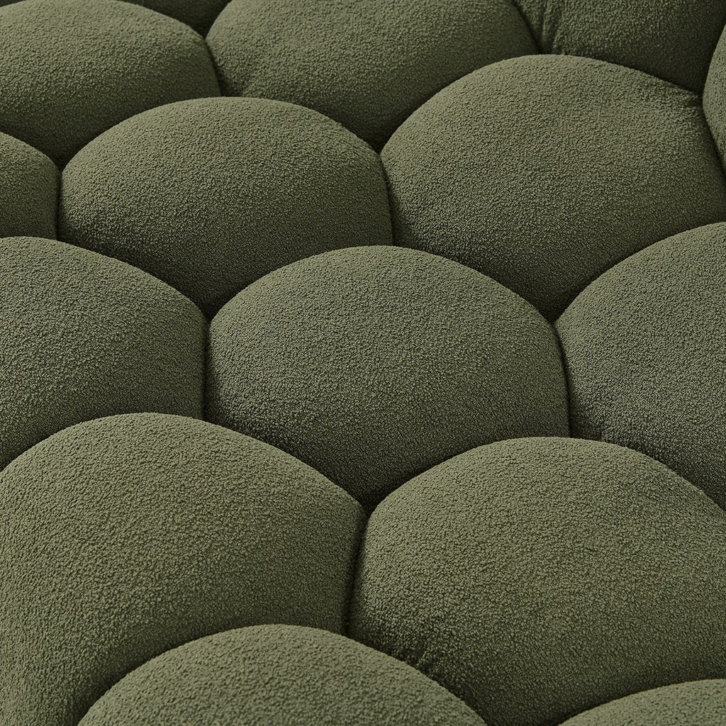Yolonda - Modern Curved Green Fabric Sofa