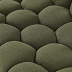 Yolonda - Modern Curved Green Fabric Sofa
