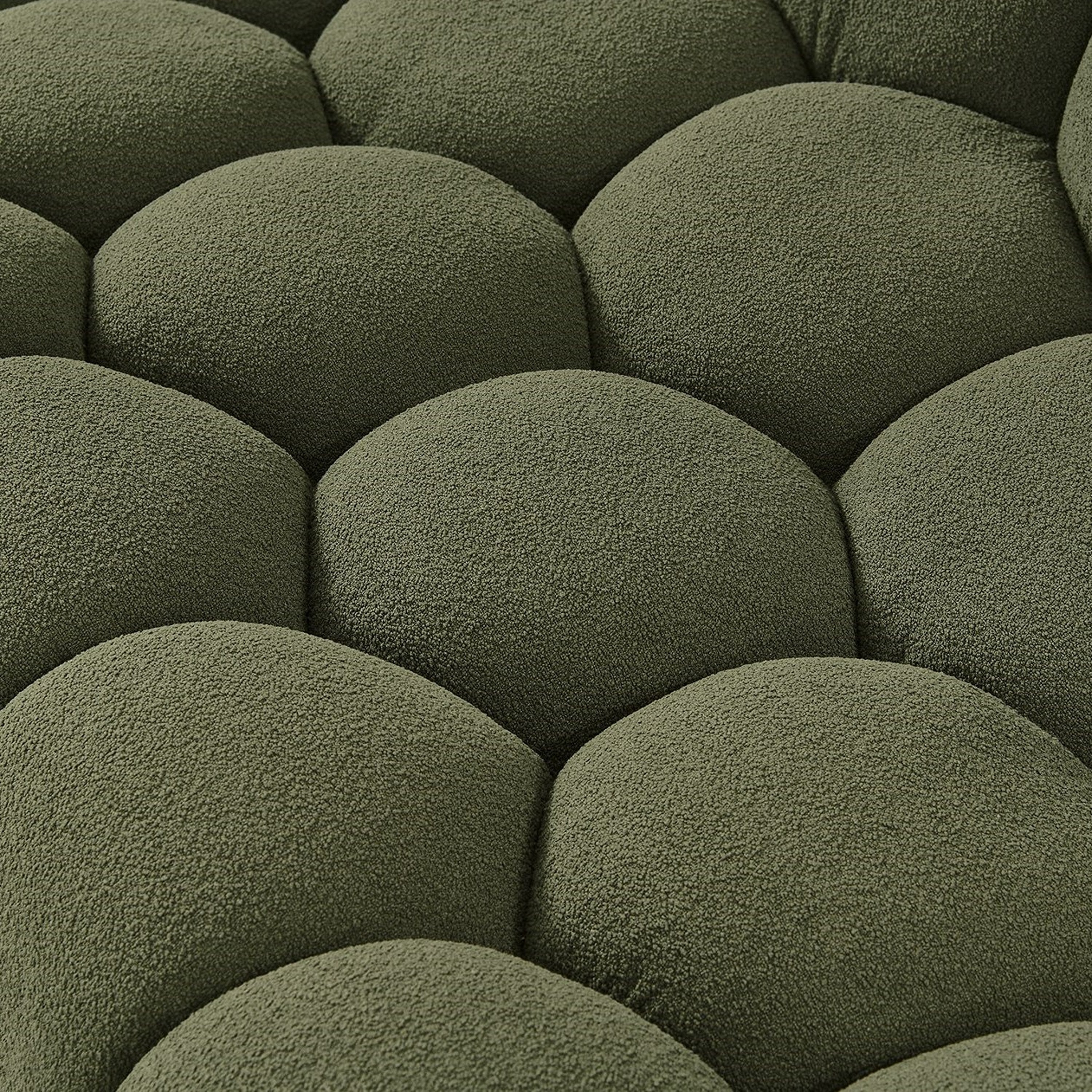 Yolonda - Modern Curved Green Fabric Sofa