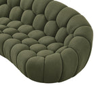 Yolonda - Modern Curved Green Fabric Sofa
