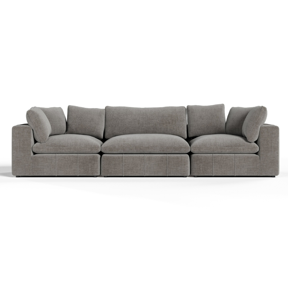Vicki - Modern Grey Fabric Modular Sectional Sofa - Modern Grey Fabric Modular Sectional Sofa