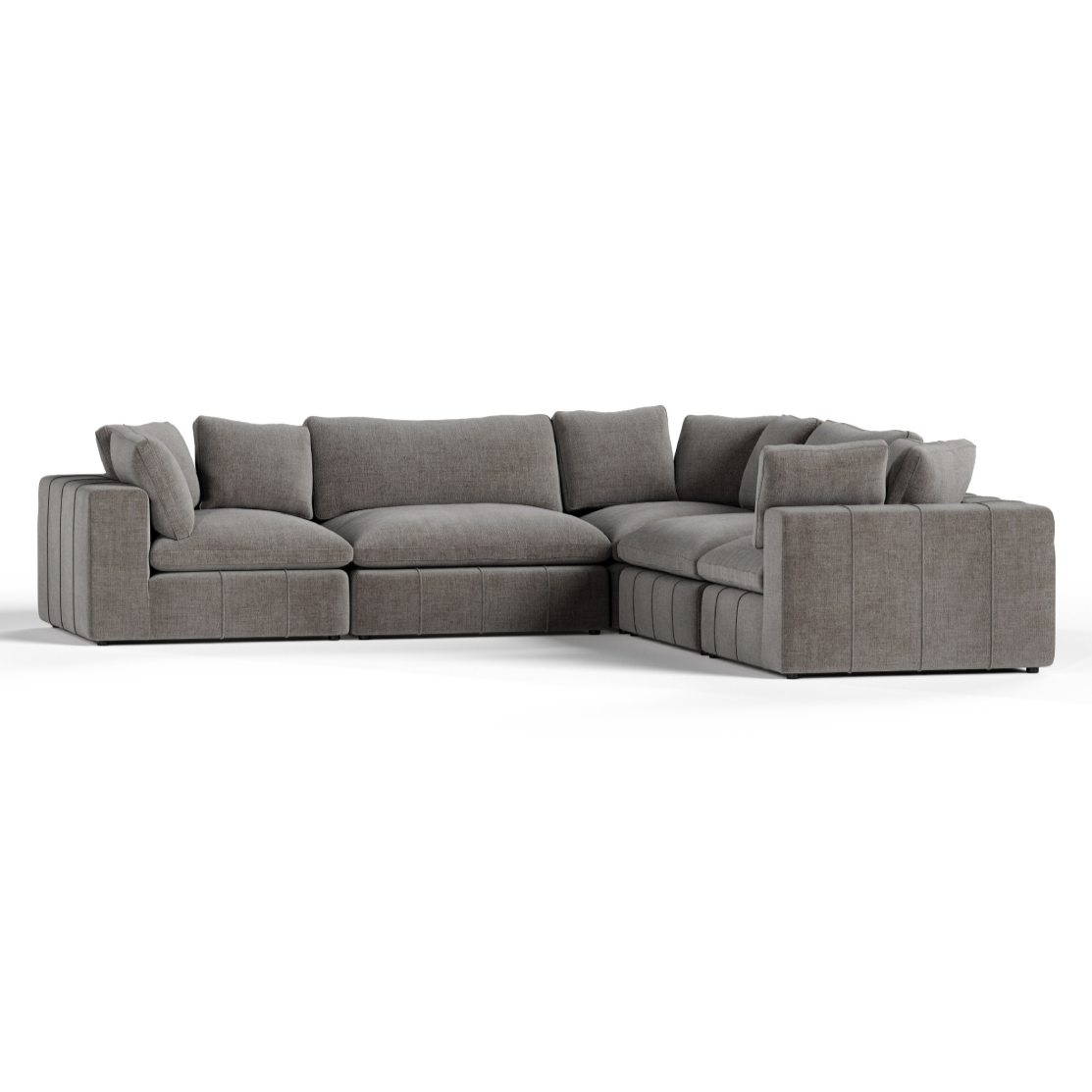 Vicki - Modern Grey Fabric Modular Sectional Sofa - Modern Grey Fabric Modular Sectional Sofa