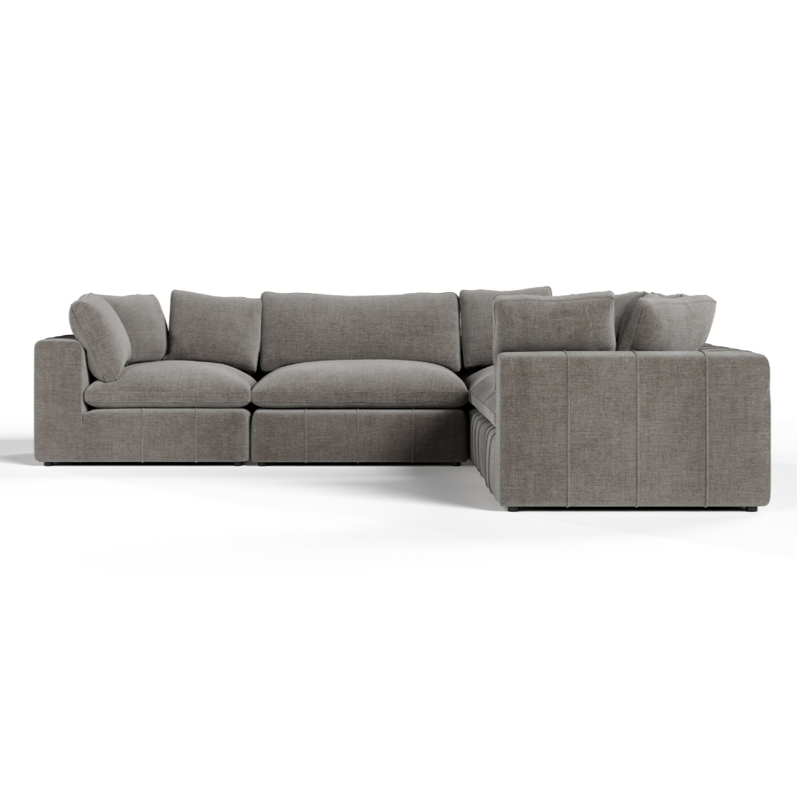 Vicki - Modern Grey Fabric Modular Sectional Sofa - Modern Grey Fabric Modular Sectional Sofa