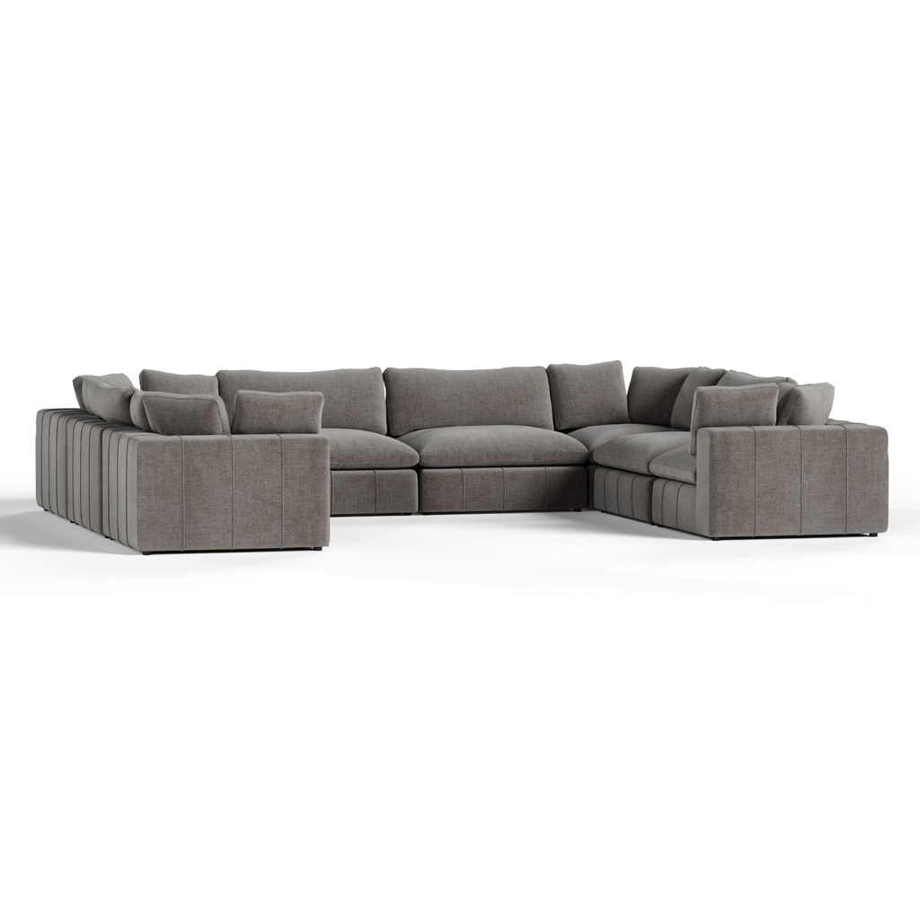 Vicki - Modern Grey Fabric Modular Sectional Sofa - Modern Grey Fabric Modular Sectional Sofa