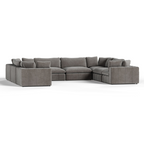 Vicki - Modern Grey Fabric Modular Sectional Sofa - Modern Grey Fabric Modular Sectional Sofa