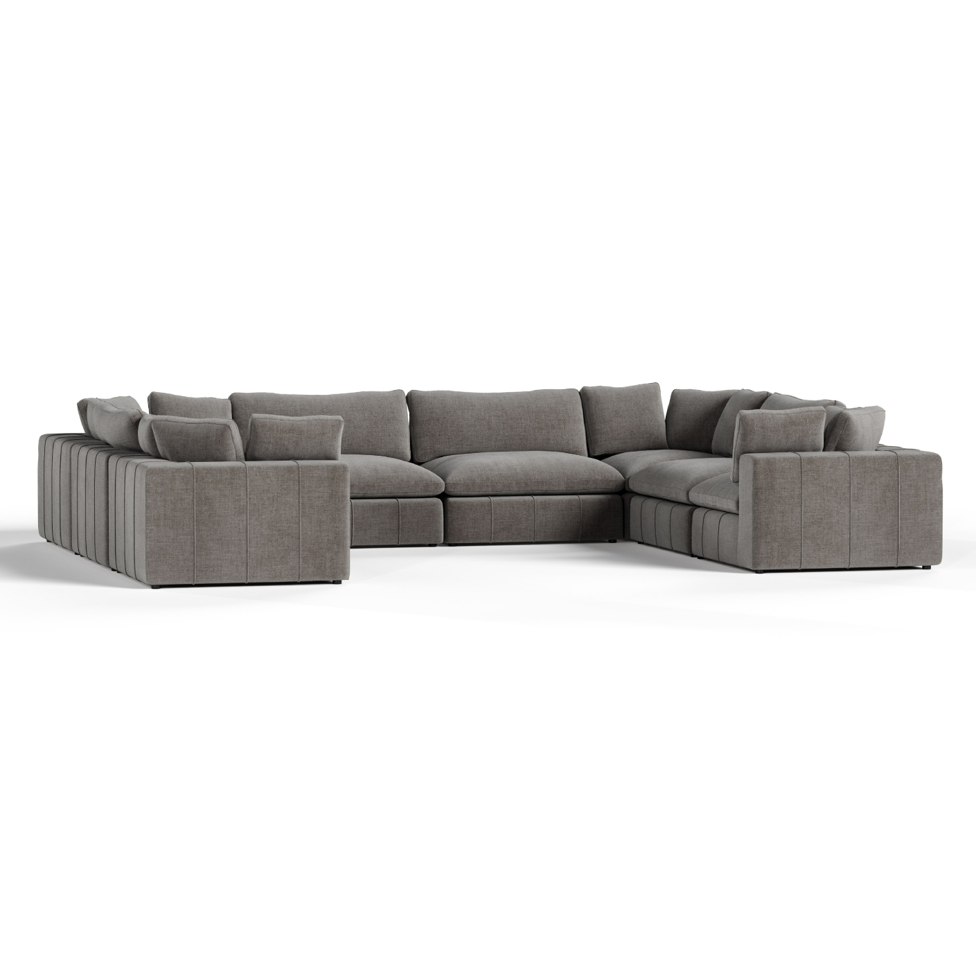 Vicki - Modern Grey Fabric Modular Sectional Sofa - Modern Grey Fabric Modular Sectional Sofa