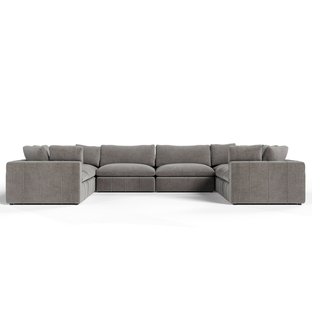 Vicki - Modern Grey Fabric Modular Sectional Sofa - Modern Grey Fabric Modular Sectional Sofa
