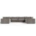 Vicki - Modern Grey Fabric Modular Sectional Sofa - Modern Grey Fabric Modular Sectional Sofa