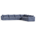 Kinsey - Modern Blue Fabric Modular Sectional Sofa - Modern Blue Fabric Modular Sectional Sofa