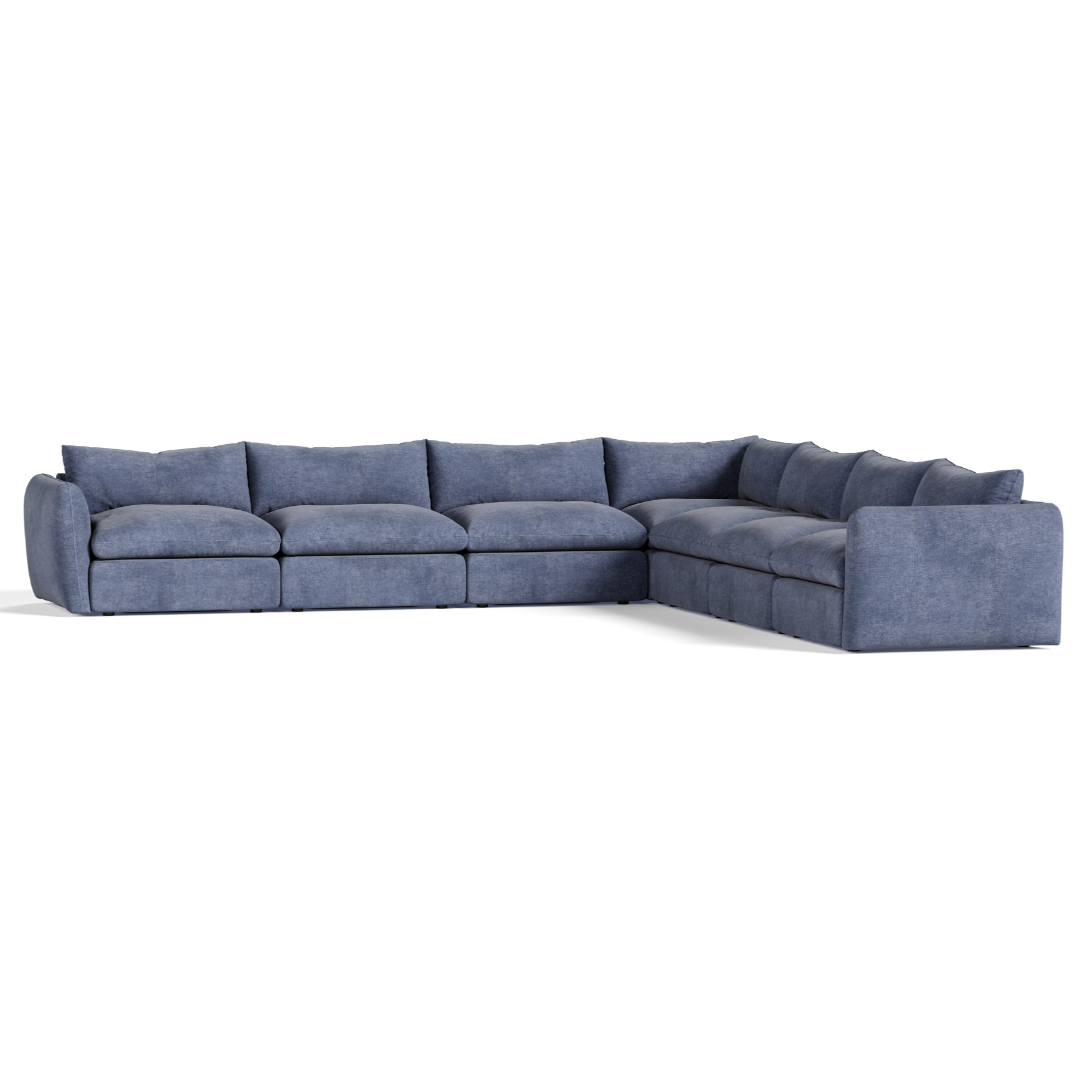 Kinsey - Modern Blue Fabric Modular Sectional Sofa - Modern Blue Fabric Modular Sectional Sofa