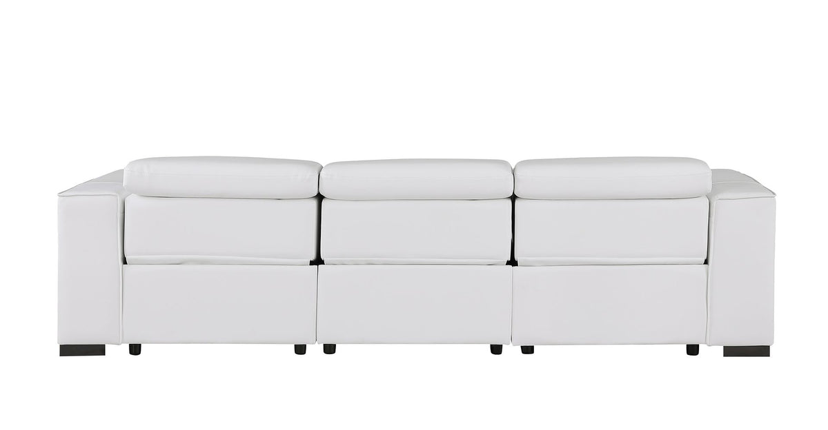1208 Genuine Leather Triple Power Reclining Sofa - White - SKU 1208-WHITE-3.3-HT - view 7