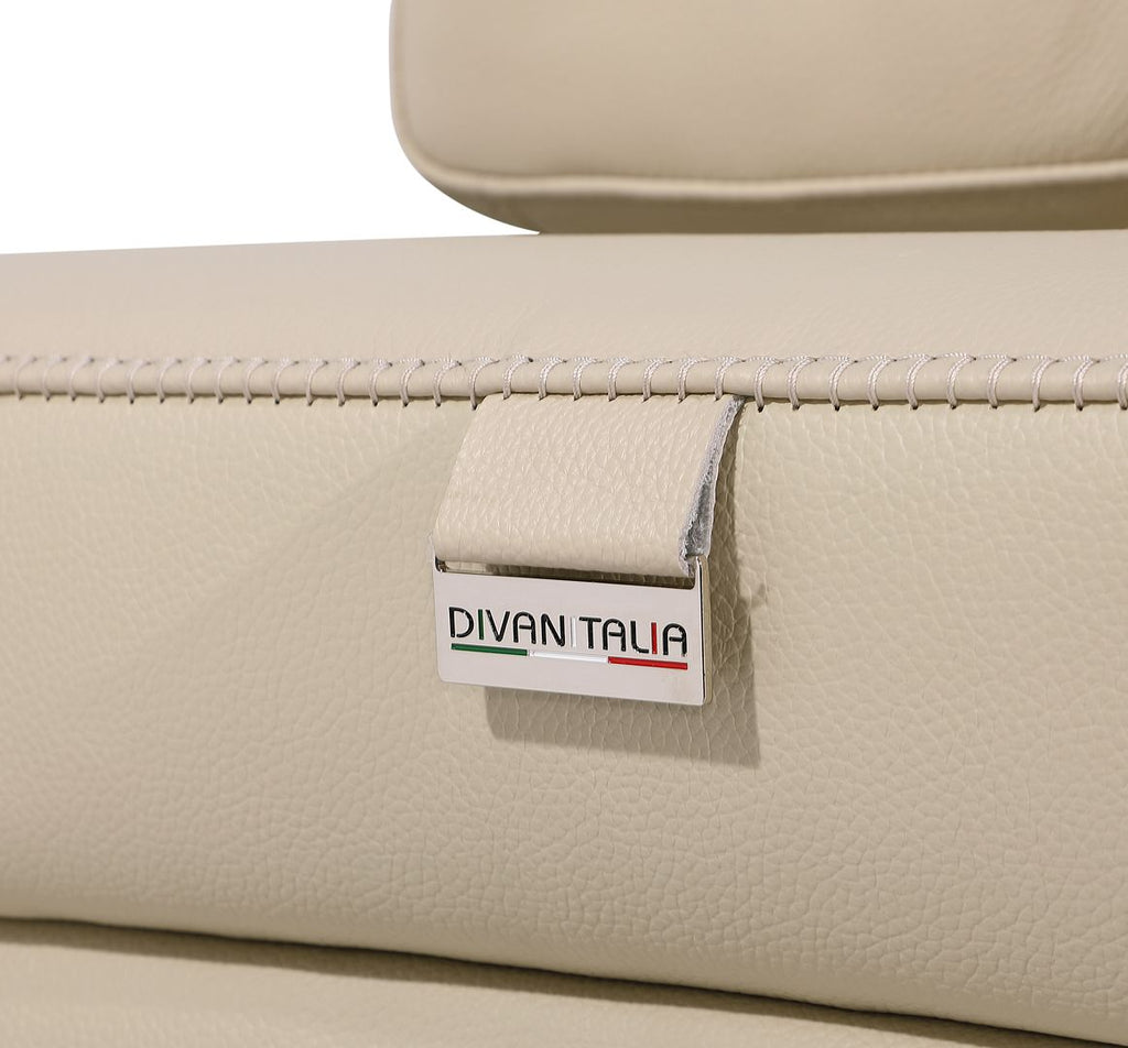 1126 Divanitalia 3-Piece Modular Power Reclining Loveseat in Top Grain Italian Leather with 2 Power Recliners & Power Headrests
