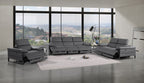 1246 Divanitalia Modular Power Triple Reclining Sofa, Loveseat, and Chair Set with Power Headrests - Top Grain Italian Leather - Dark Grey - SKU 1246-DK-GREY-6.6-HT-3PC - view 2