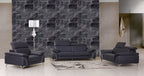 727 Divanitalia 3-Piece Sofa Set with Adjustable Headrest in Top-grain Italian Leather - Navy - SKU 727- NAVY 3PC (S/L/CH) - GROUP - view 2