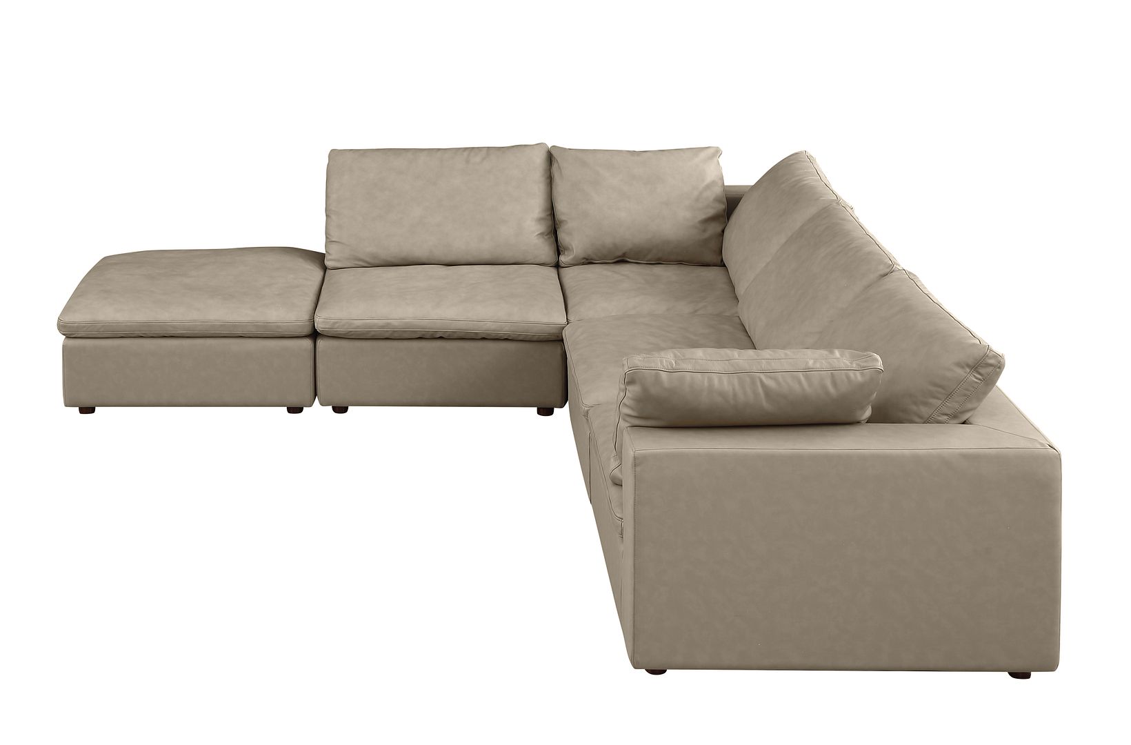 1100 Divanitalia 5-Piece Right Arm Facing 4-Seat Sectional Sofa - Top-grain Italian Leather