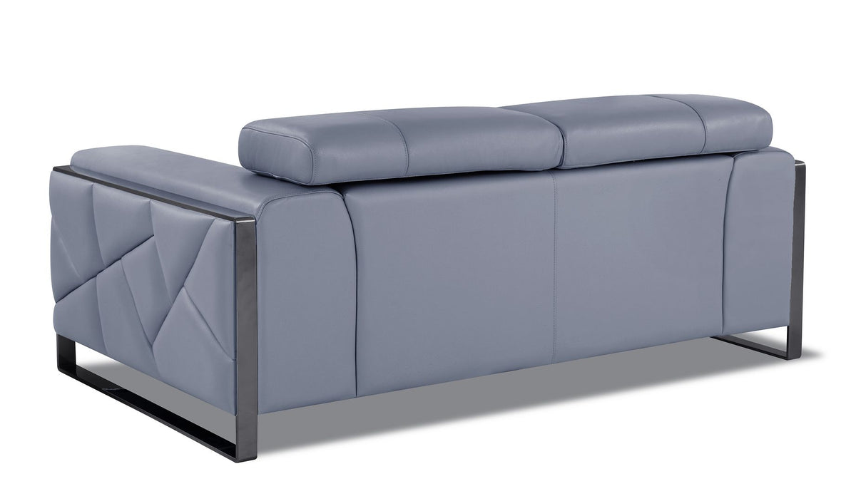 903 Divanitalia Loveseat with Adjustable Headrest in Top-grain Italian Leather - Light Blue - SKU 903-L-LIGHT BLUE - view 3