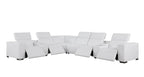 1208 8 Piece L-Shaped Leather Sectional Sofa with 4 Power Recliners & Power Headrests