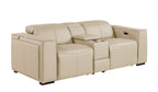 1224 Divanitalia 8-Piece Modular Power Reclining Sofa & Loveseat Set in Top Grain Italian Leather with 5 Power Recliners & Power Headrests - Beige - SKU 1224-BEIGE-8.5-HT-2PC - view 7
