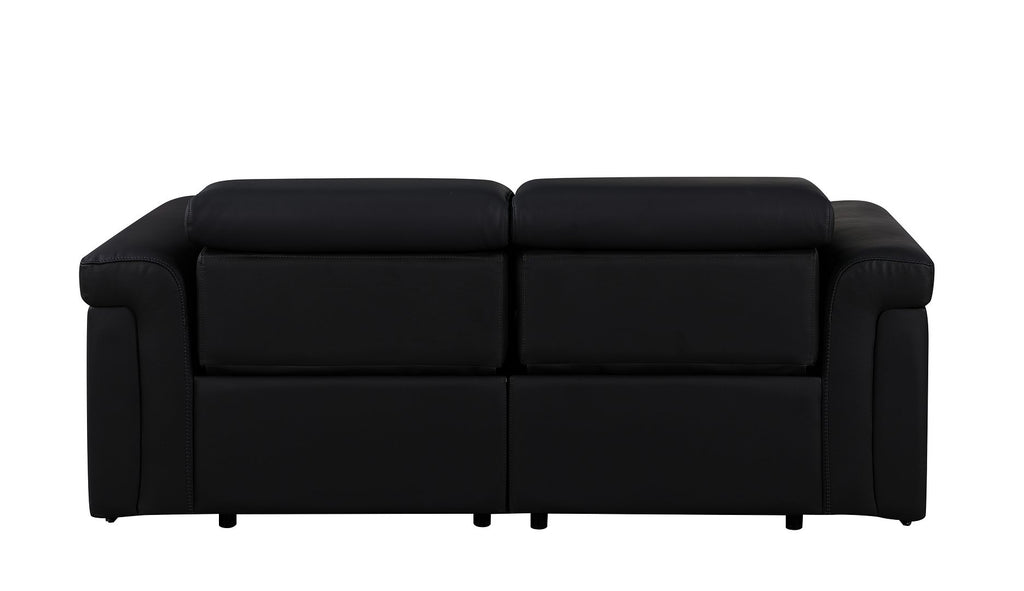 1126 Divanitalia 2-Piece Modular Power Reclining Loveseat in Top Grain Italian Leather with 2 Power Recliners & Power Headrests - Black - SKU 1126-BLACK-2.2-HT - view 7