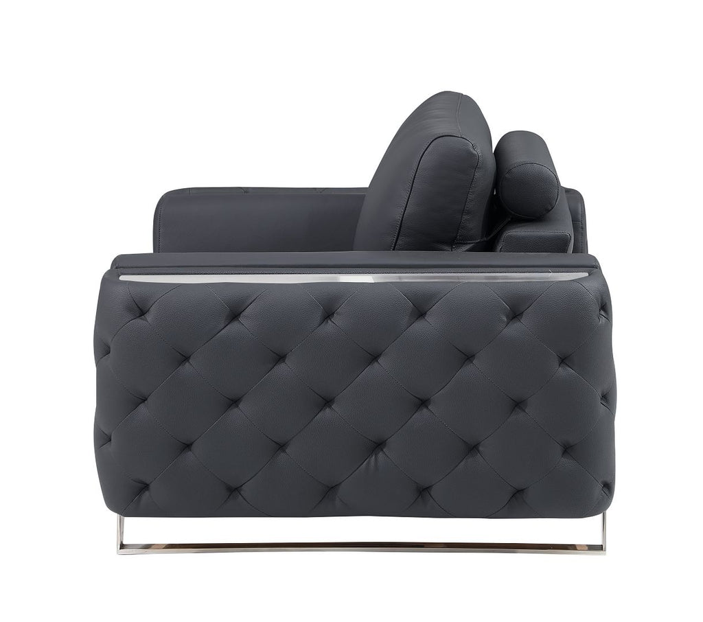 1050 Divanitalia Sofa in Top-grain Italian Leather - Dark Grey - SKU 1050-DK-GRAY-S - view 5