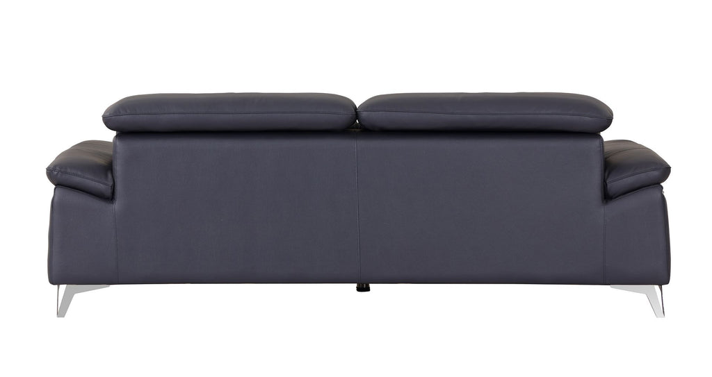727 Divanitalia Sofa with Adjustable Headrest in Top-grain Italian Leather - Navy - SKU 727-S-NAVY - view 4