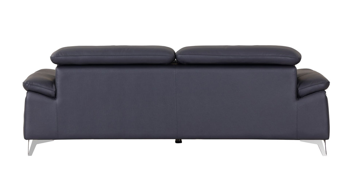 727 Divanitalia Sofa with Adjustable Headrest in Top-grain Italian Leather - Navy - SKU 727-S-NAVY - view 4