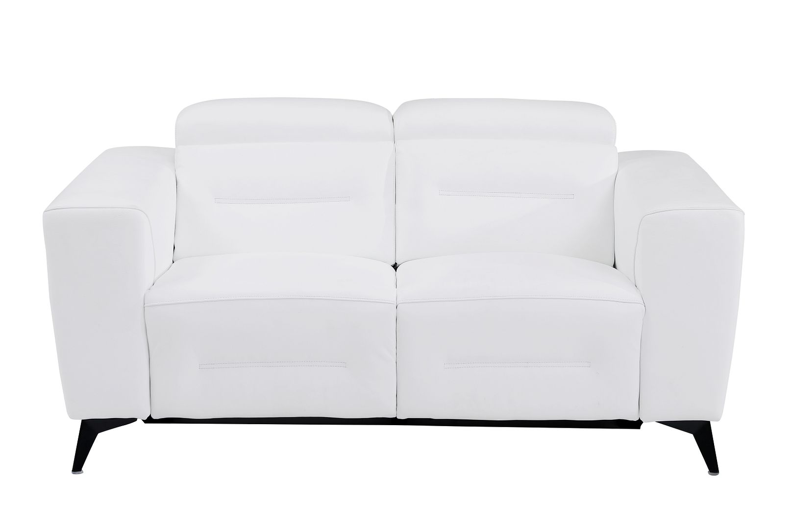989 Divanitalia Power Reclining Loveseat with Power Headrest in Top-grain Italian Leather - White