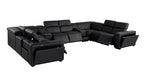 1224 Divanitalia 10-Piece U-Shaped Sectional Sofa in Top Grain Italian Leather with 4 Power Recliners & Power Headrests