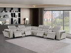 1224 Divanitalia 8-Piece L-Shaped Sectional Sofa in Top Grain Italian Leather with 4 Power Recliners & Power Headrests