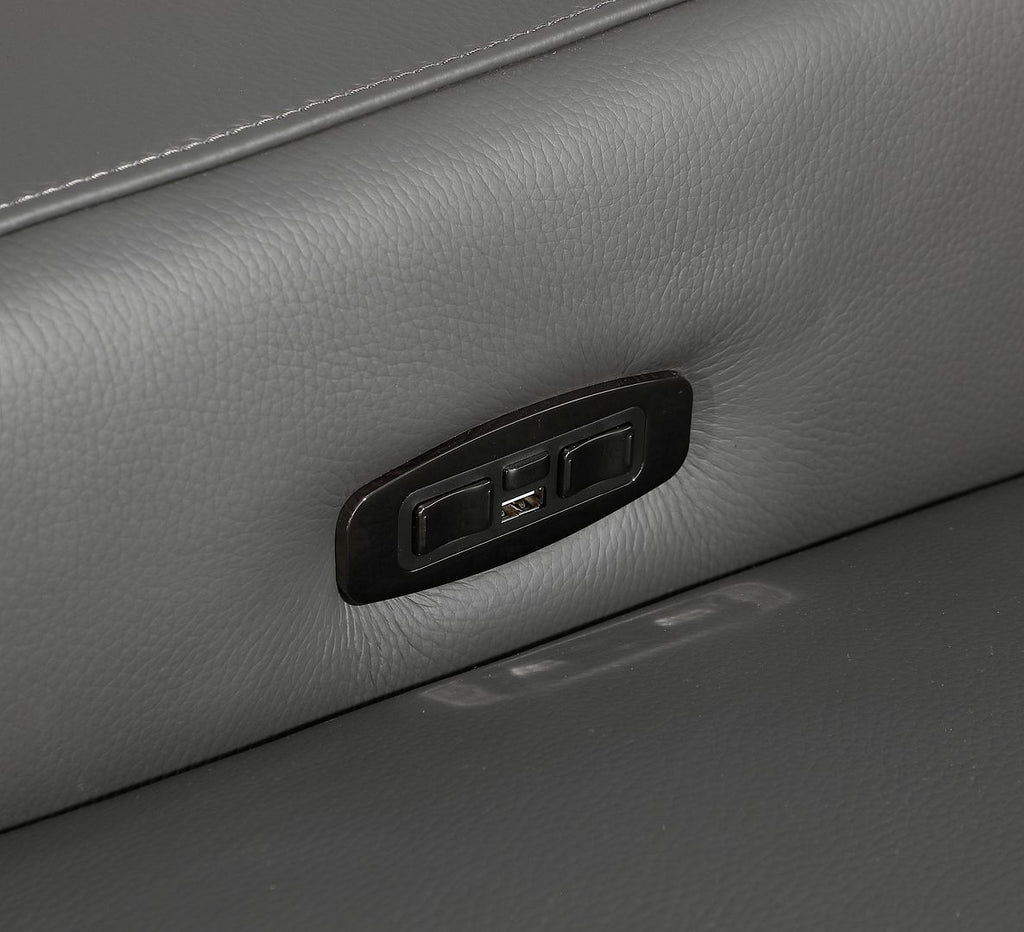 1116 Divanitalia 3-Piece Modular Power Reclining Sofa in Top Grain Italian Leather with 2 Power Recliners & Power Headrests